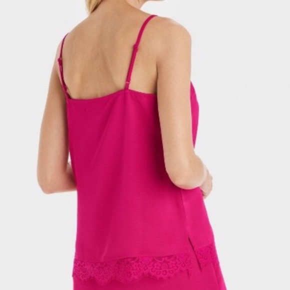 AND NWT Magenta Cami Tank Lace Trim & Adjustable Spaghetti Straps - Picture 6 of 17